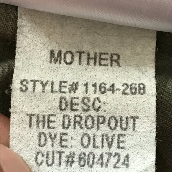 Mother The Dropout Corduroy Jeans Women 29 Green Mid Rise Stretch Preppy 17896 - Picture 13 of 13